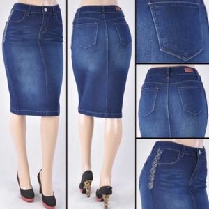 Jean Skirt Dark Navy